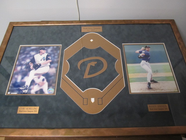 lot 15 image: Authentic Randy Johnson & Curt Schilling Autographed Diamondbacks World Series Plaque