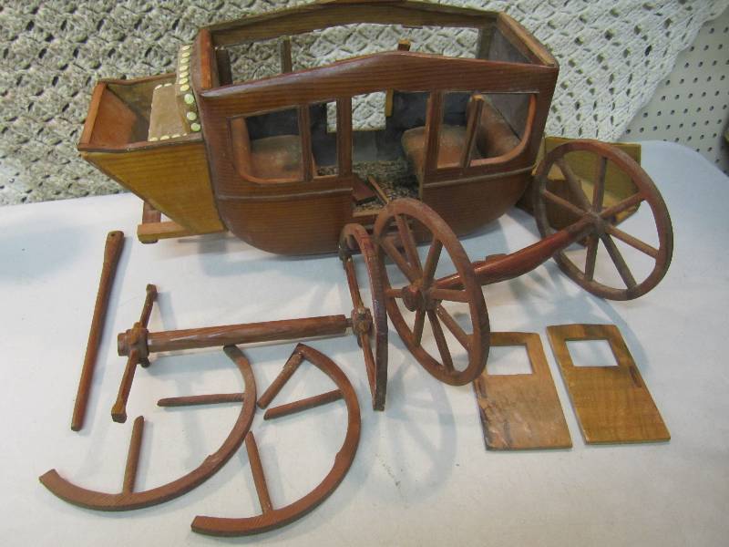 lot 13 image: Vintage Wood Stagecoach Project  RM...