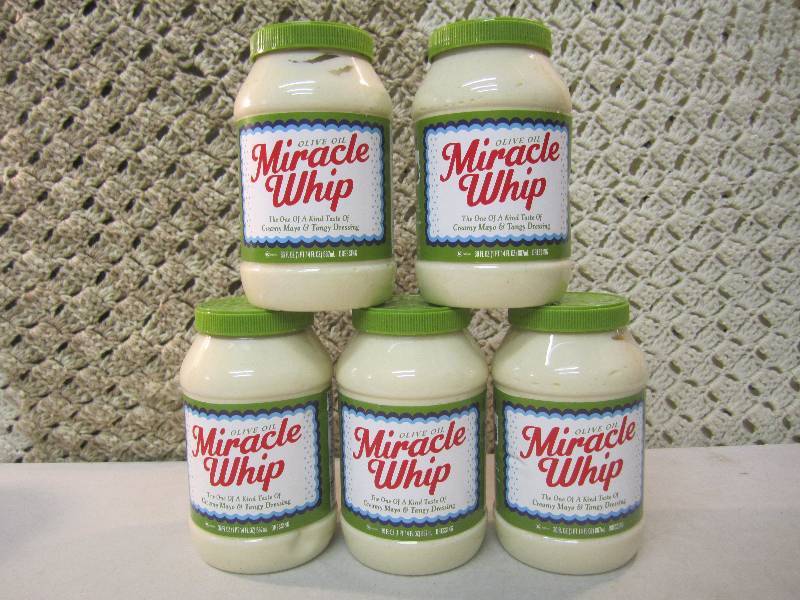 lot 56 image: 5 Jars of Olive Oil Miracle Whip Be...