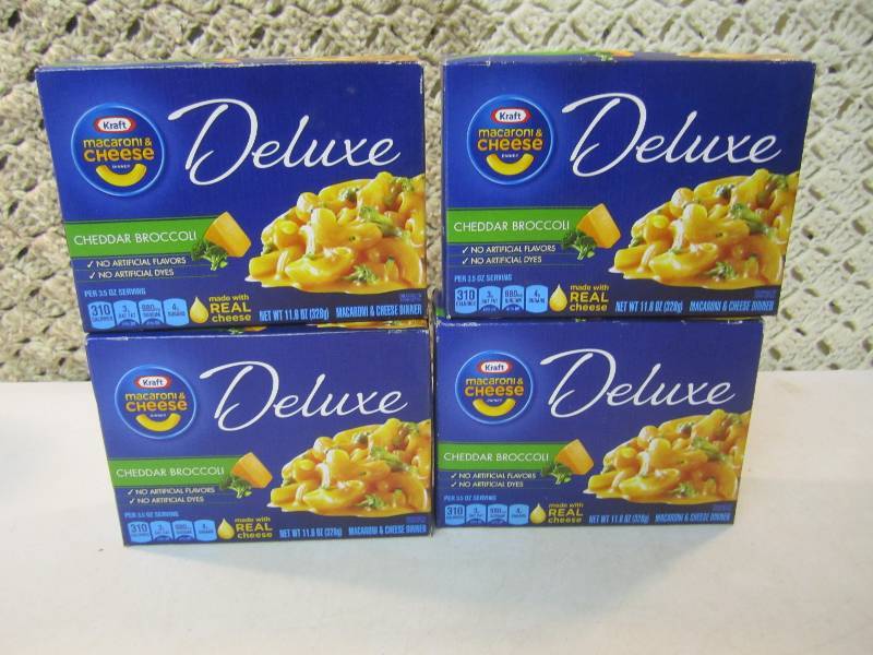 lot 75 image: 4 Boxes of Kraft Deluxe Macaroni & ...