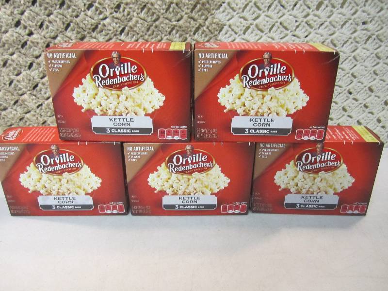 lot 76 image: 5 Boxes of Orville Redenbachers Ke...