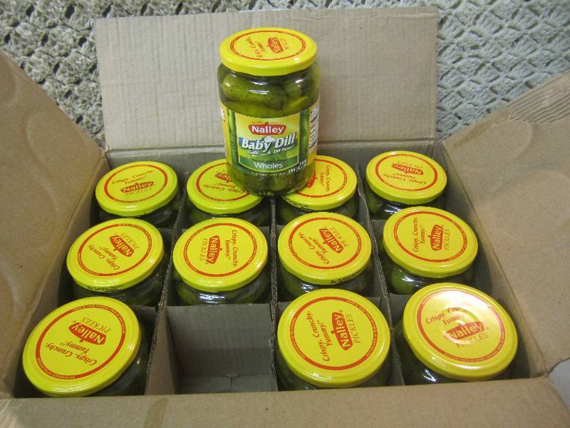 lot 101 image: Case of 12 Jars Whole Baby Dill Pic...