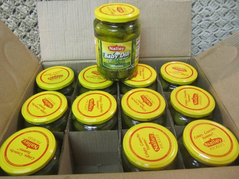 lot 102 image: Case of 12 Jars Whole Baby Dill Pic...
