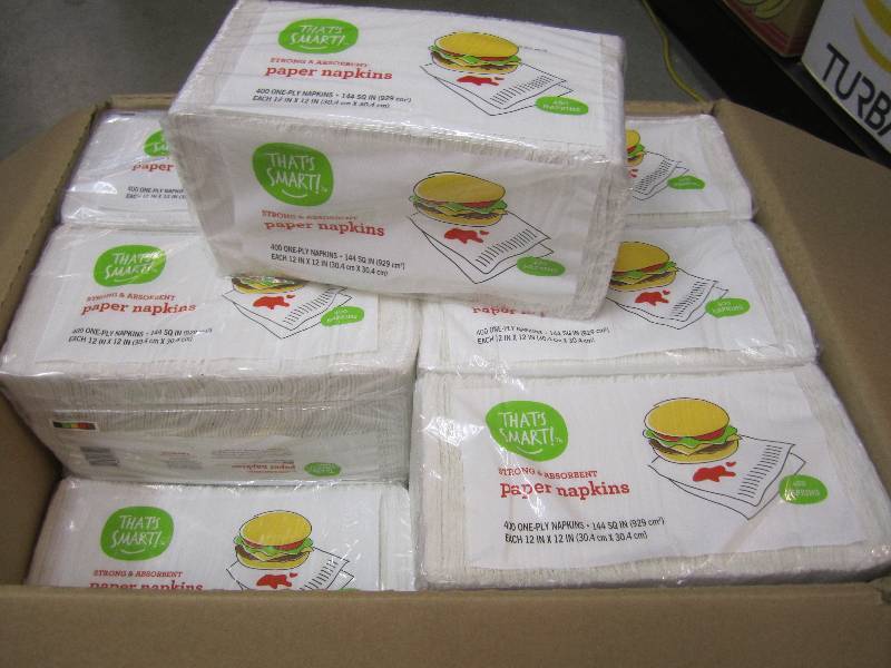 lot 111 image: Case of 7200 Paper Napkins 18 packs...