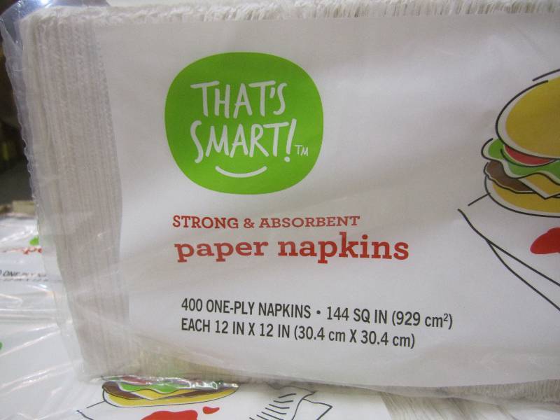 lot 112 image: Case of 7200 Paper Napkins 18 packs...