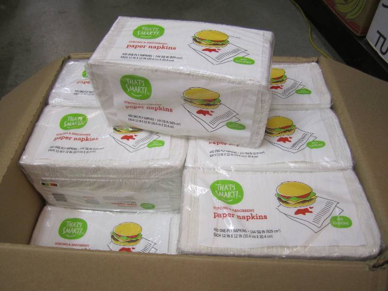 lot 113 image: Case of 7200 Paper Napkins 18 packs...