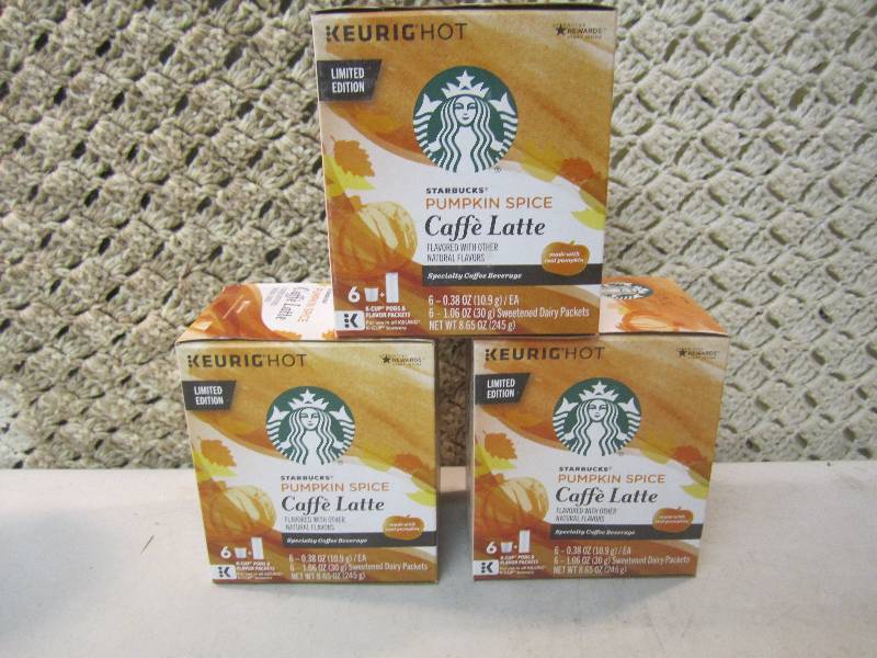 lot 243 image: 3 Boxes Keurig Hot Starbucks Pumpki...