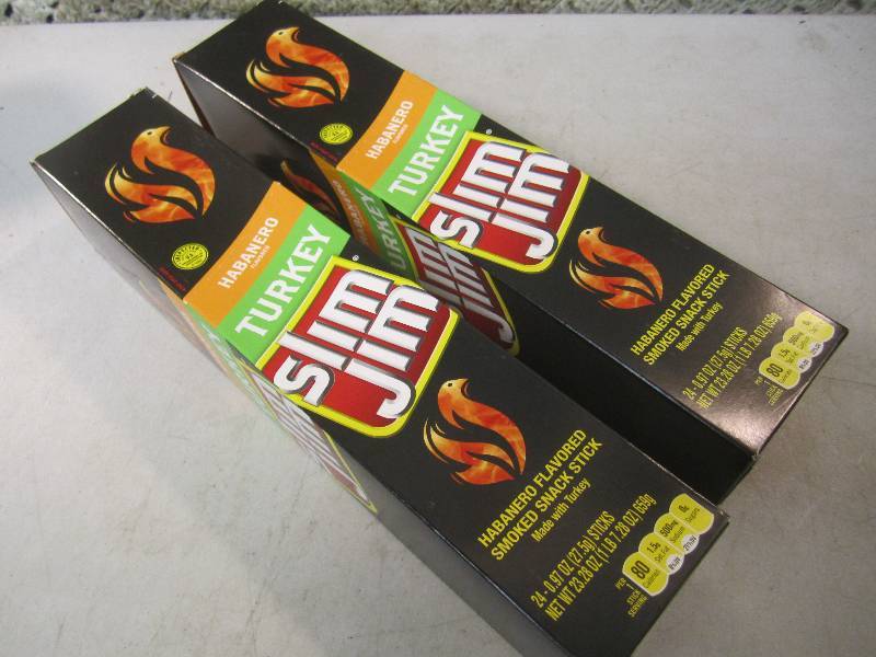 lot 255 image: 2 Box of 24 each Slim Jim Snack Sti...