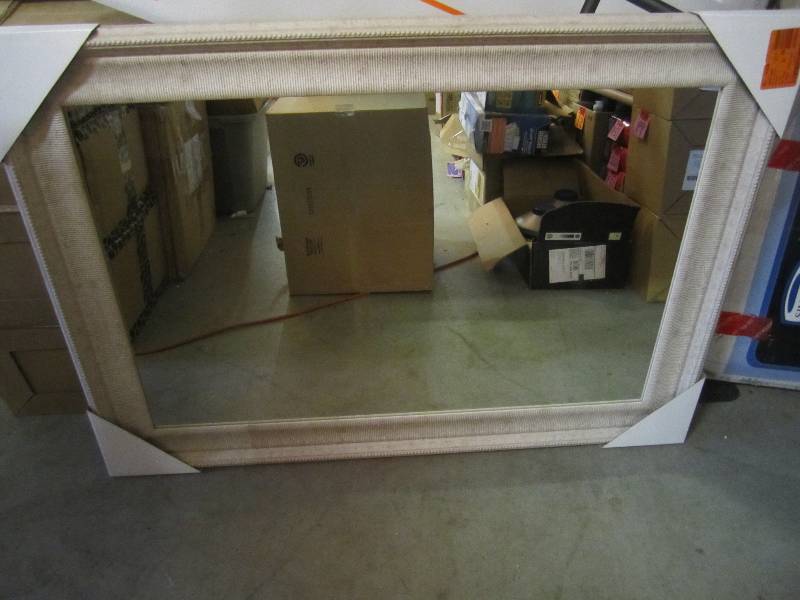 lot 271 image: 30 x 42 Wall Mirror with White Oa...