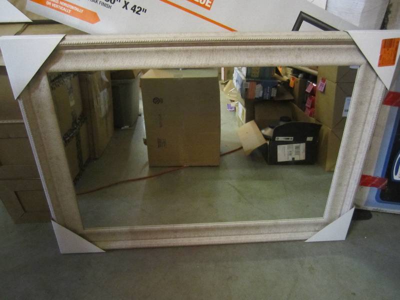 lot 273 image: 30 x 42 Wall Mirror with White Oa...