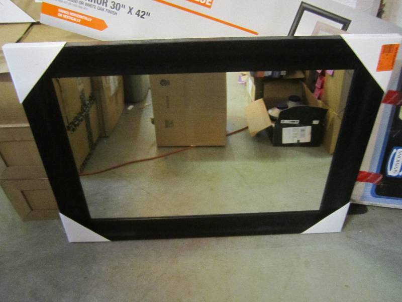 lot 277 image: 30 x 42 Wall Mirror with Dark Esp...