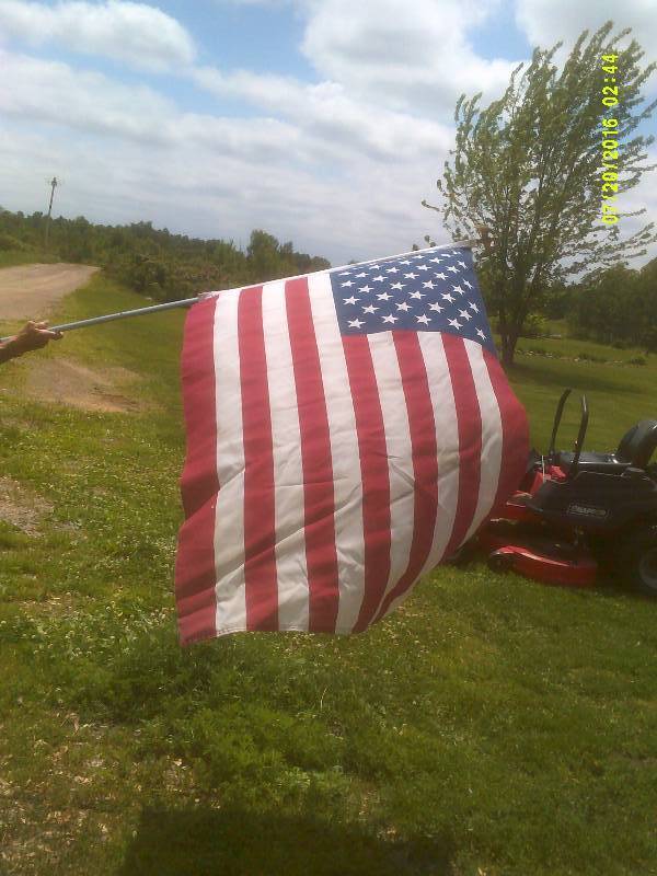 lot 16 image: AMERICAN FLAG AND POLE