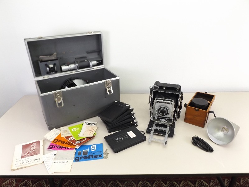 lot 8 image: Graflex Speed Graphic 4x5 Large Format Camera and Accessories