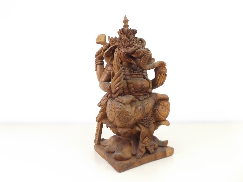 lot 21 image: Large High End Carved Wood Statue of Lord Ganesh