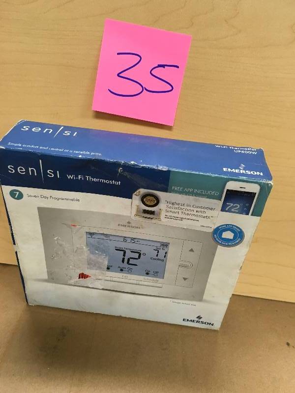 lot 35 image: Emerson Sensi Wi-Fi Programmable Thermostat for Smart Home, Compatible with Amazon Echo