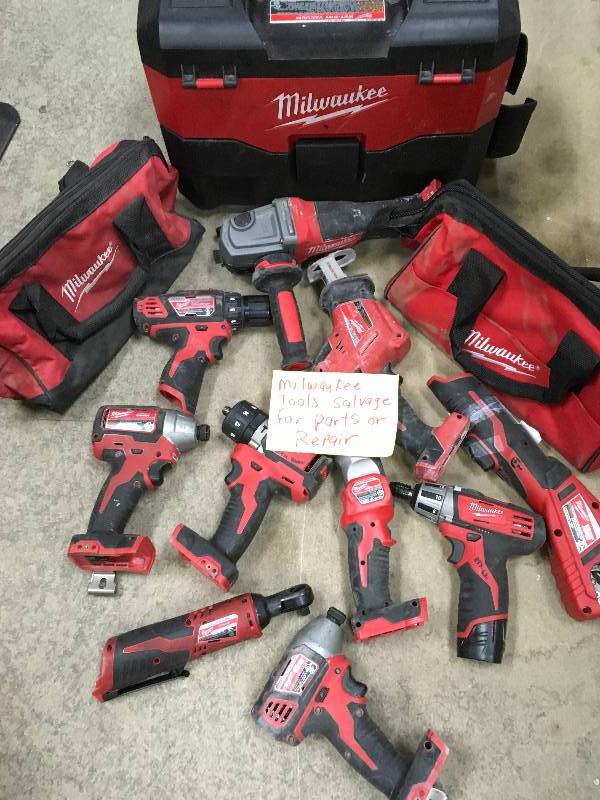lot 61 image: Milwaukee Big Lot of Tools Salvage for Parts or Repair