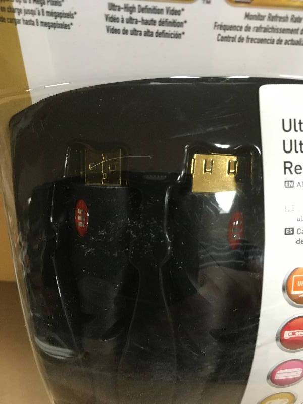 lot 93 image: Lot of 2 pcs Monster Cable HDMI 8 ft Ultra HD 4K