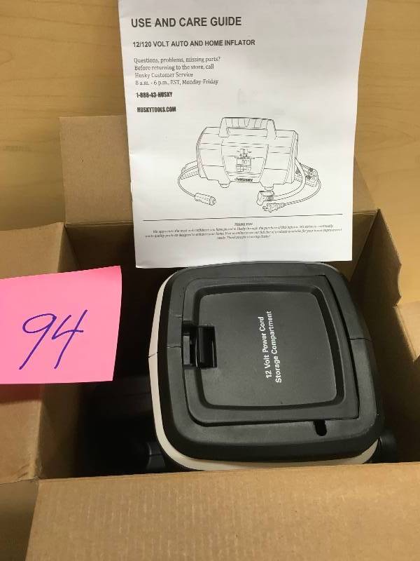 lot 94 image: HUSKY 12-Volt120-Volt Home and Auto Inflator