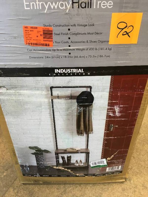 lot 92 image: Neu Home Freestanding Coat Rack Gray