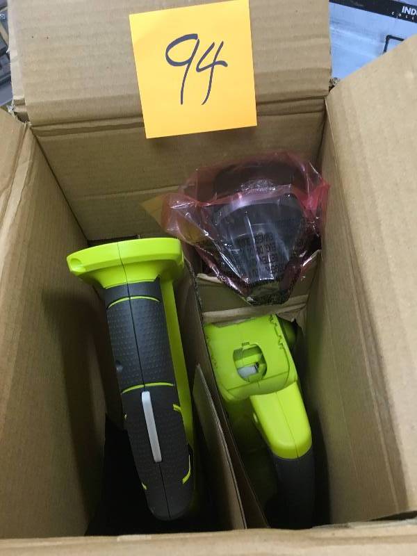 lot 94 image: Ryobi ONE 18-Volt Lithium-Ion Brushless Cordless String Trimmer and Blower Combo