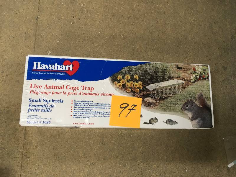 lot 97 image: Havahart 18 inch by 5 inch by 5 inch live animal cage trap