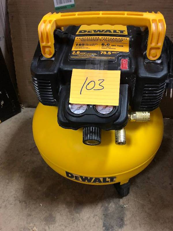 lot 103 image: Dewalt Pancake Compressor in good condition
