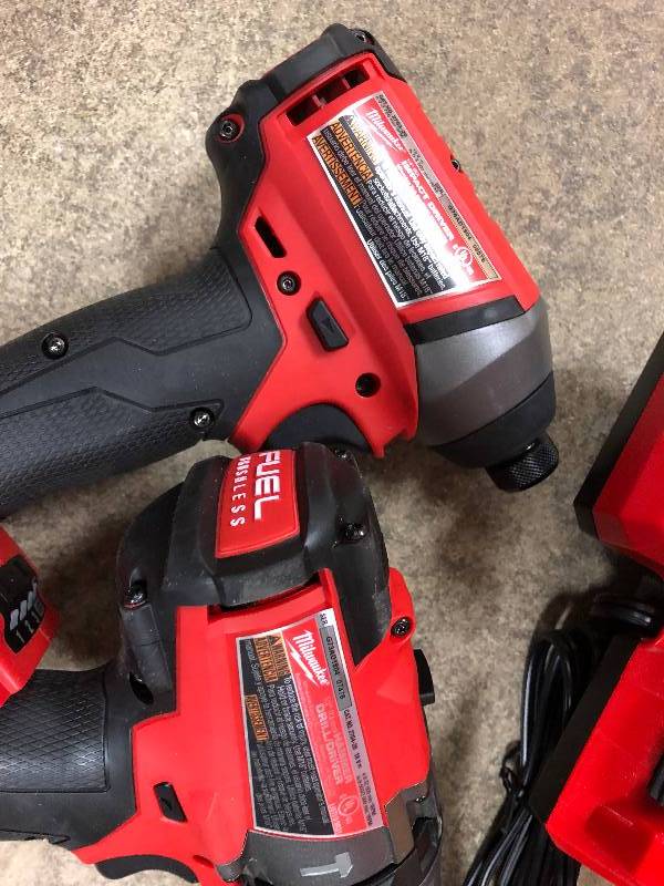 lot 111 image: Milwaukee M18 Drill Driver and Impact Driver Combo used in good working condition