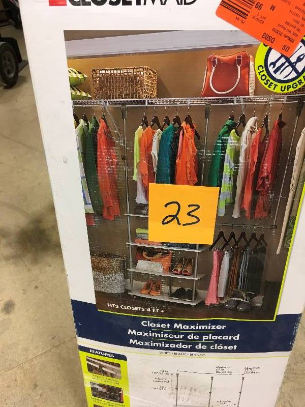 lot 23 image: Close Maid 4 ft. - 8 ft. Laminate Closet Maximizer in White