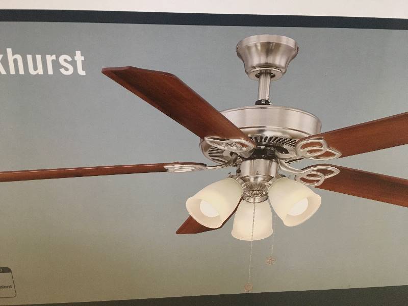 Brookhurst 52 In Indoor Brushed Nickel Ceiling Fan With Light