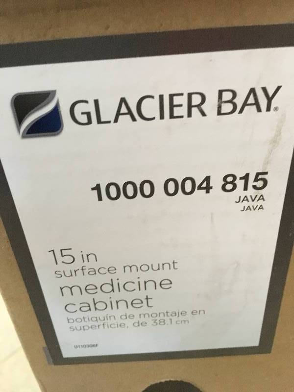 lot 35 image: Glacier Bay 15-14 in. W x 25-34 in. H Framed Surface-Mount Bathroom Medicine Cabinet in Java