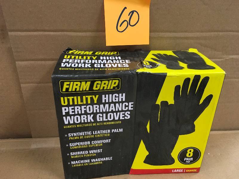 Firm Grip Large Light Weight Utility Performance Work Gloves 8