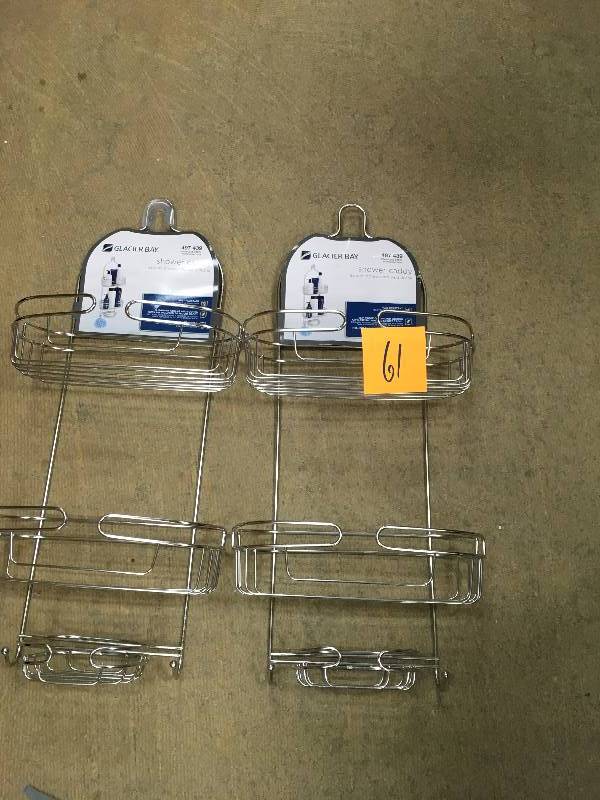 lot 61 image: Glacier Bay Over-the-Showerhead Caddy in Stainless Steel