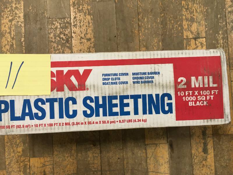 HUSKY 10 ft. x 100 ft. Black 2 mil Plastic Sheeting not used