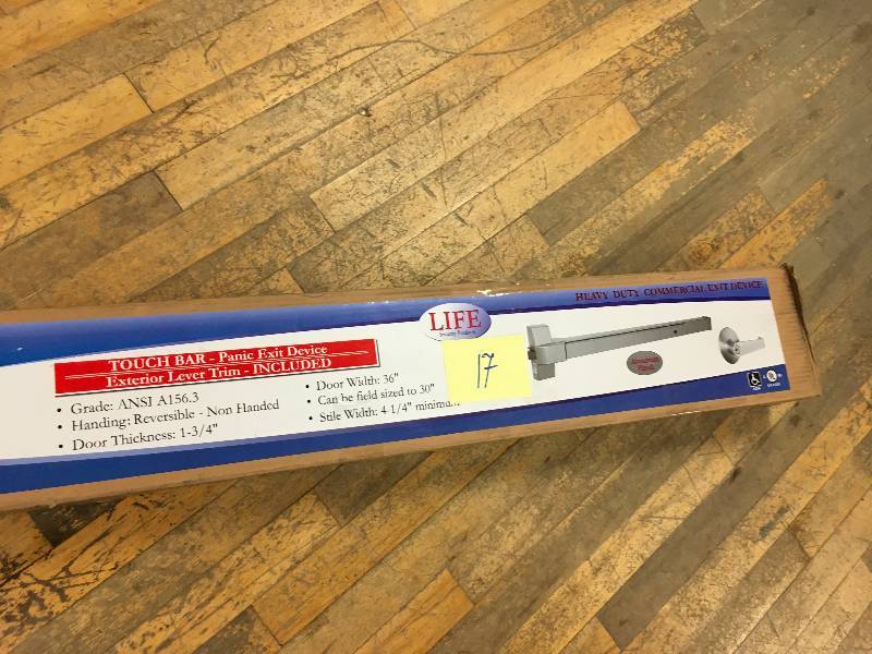 Life Security Products Horizontal Exit Device with Keyed Trim Lever not used