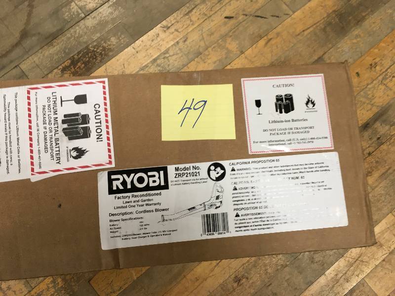 RYOBI Reconditioned ONE 120 MPH 120 CFM 18-Volt Lithium-Ion Cordless Leaf BlowerSweeper-1.3 Ah Battery and Charger Included USED  in working conditions
