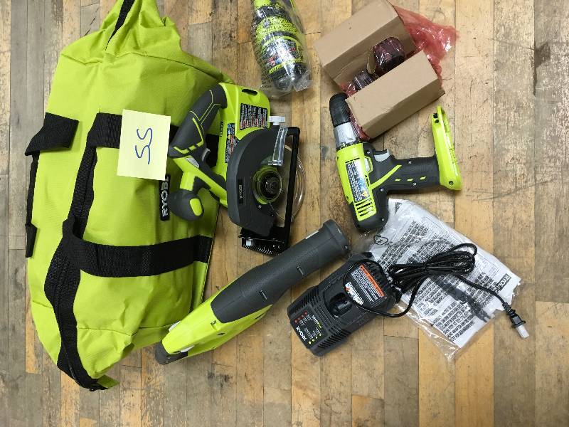 Ryobi 18-Volt ONE Lithium-Ion Cordless Super Combo Kit (4-Piece) IN LIKE NEW WORKING CONDITIONS