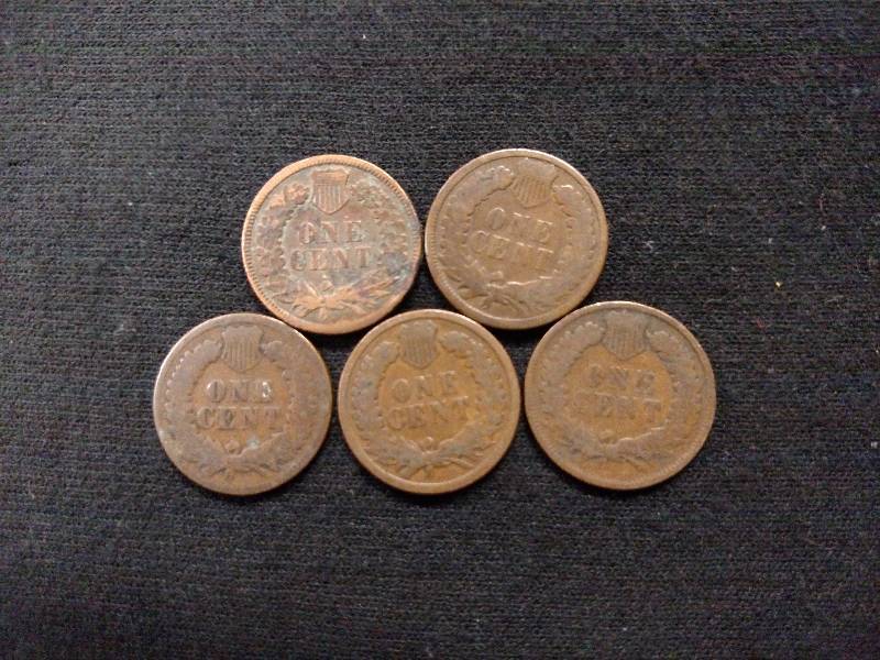 1883, 87, 88, 90, & 1901 Indian Hea...