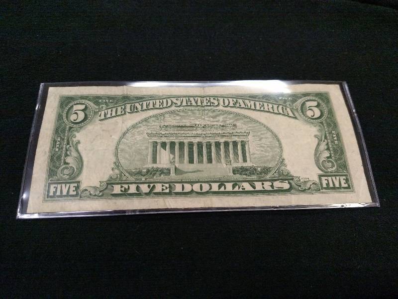 1950 B Five Dollar Federal Reserve ...
