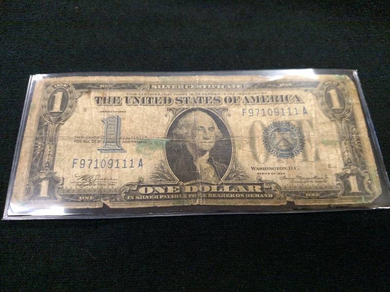 1934 Funny Back One Dollar Silver Certificate Note