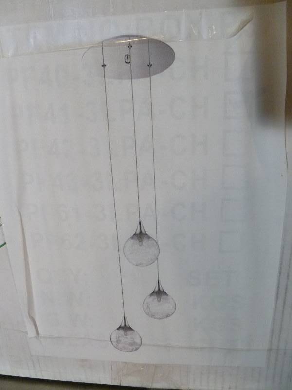 lot 43 image: New Kendal Solaro 3 Light Cascade Pendant