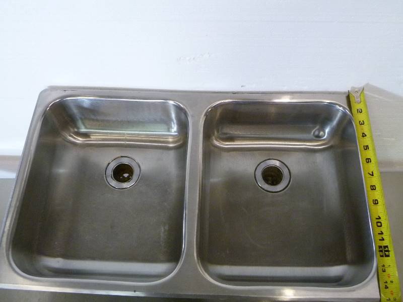 lot 50 image: Double Basin Stainless Steel Sink