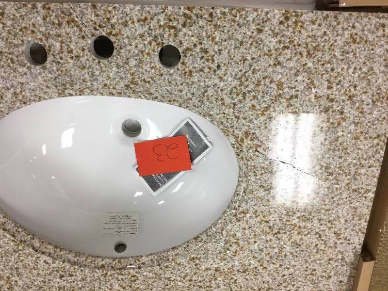lot 23 image: 37 Bathroom Granite Vanity Top