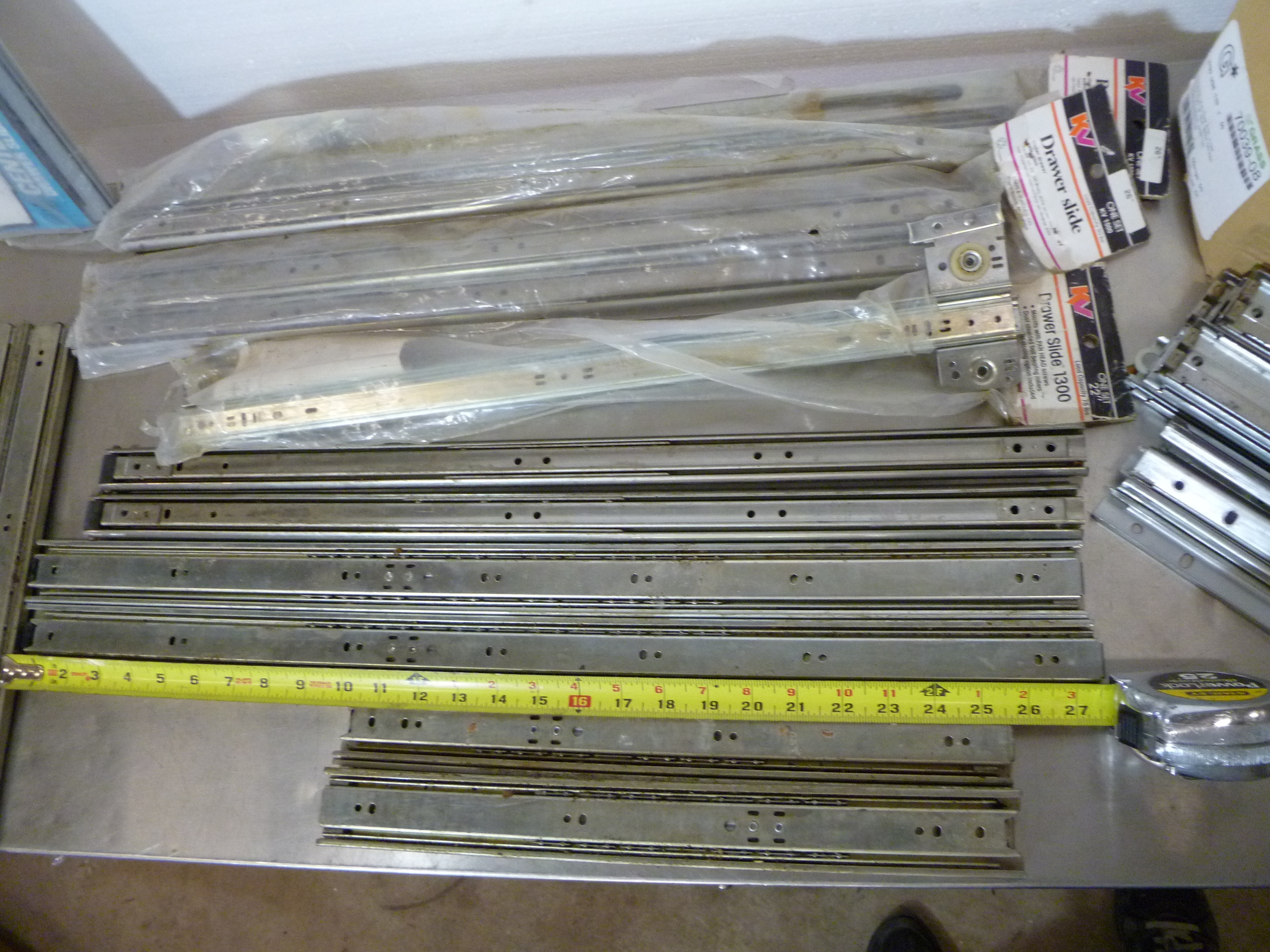 lot 89 image: Drawer Slides and Cabinet Concealed Hinges