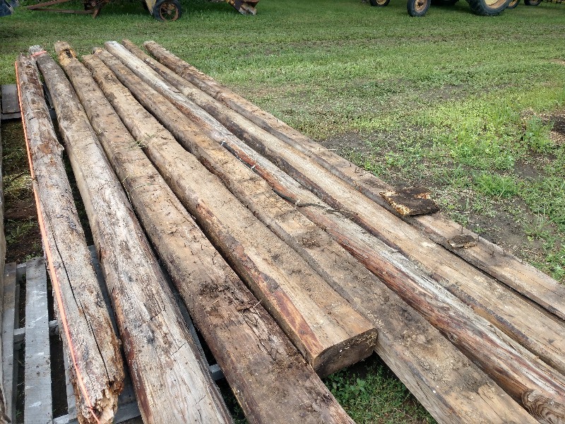 Antique Hand Hewn Butternut Walnut Wood Beams From Barn From 1880s (8 Beams)