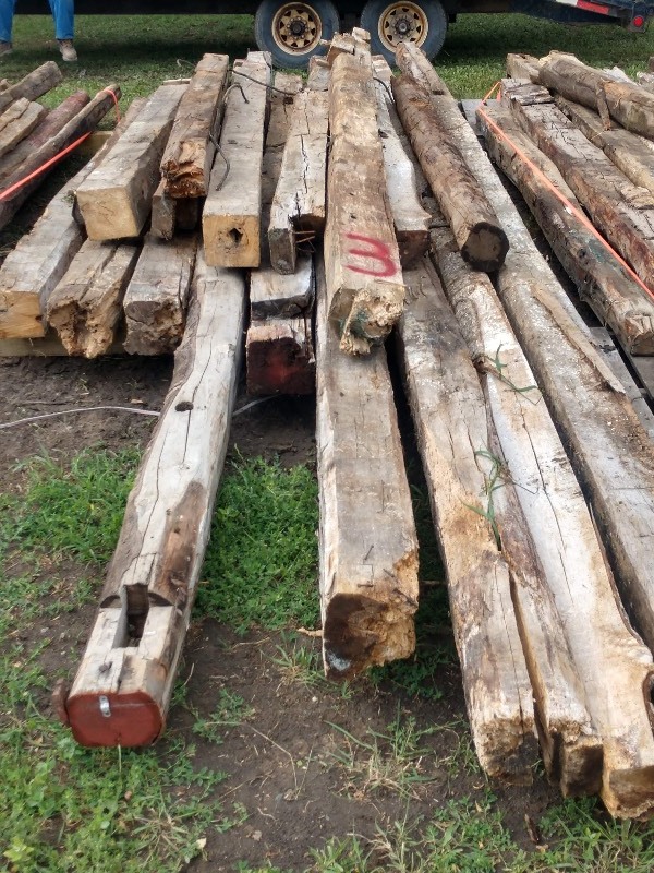 Antique Hand&nbspHewn&nbspButternut Walnut Wood Beams From Barn From 1880s (17 Beams)