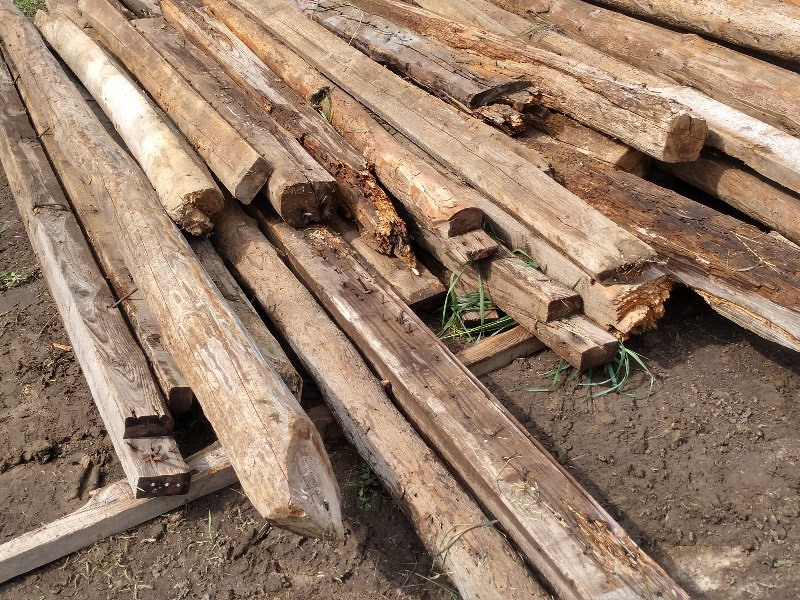 Antique Hand Hewn Butternut Walnut Wood Beams From Barn From 1880s (30 Beams)