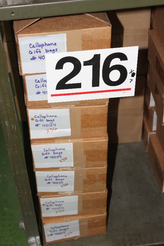 252 Assorted Cellophane Gift Bags 22 x 25 x 8 in Retail Packaging