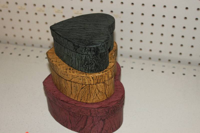 72 Sets Maroon, Gold and Green Nesting Heart Boxes