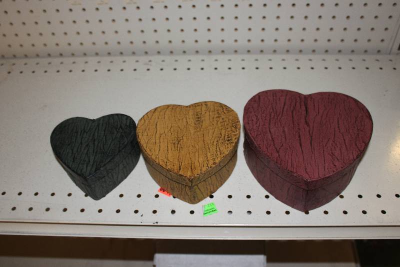 108 Maroon, Gold and Green Nesting Heart boxes