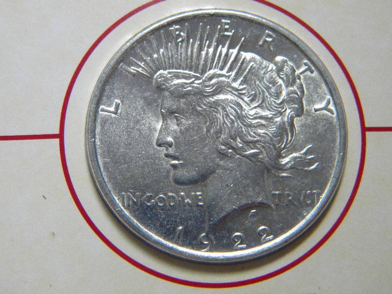 lot 1 image: 1922 Silver Peace Dollar